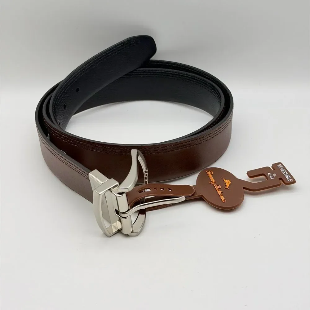 NWT Tommy Bahama Reversible Brown/Black Leather Men’s Belt Size XL 42-44